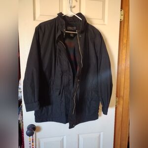 Lands End Barn Utility Black Jacket Petite Sarape Lined